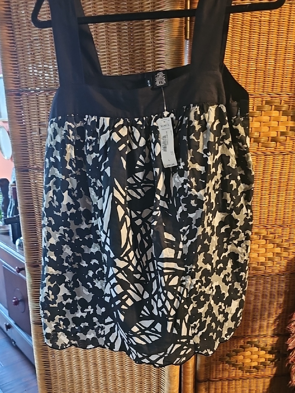 Mixt Black,white&light Grey Patterned Women’s Top